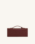 JWPE - Celeste Woven Textured Envelope Top Handle Bag - Burgundy