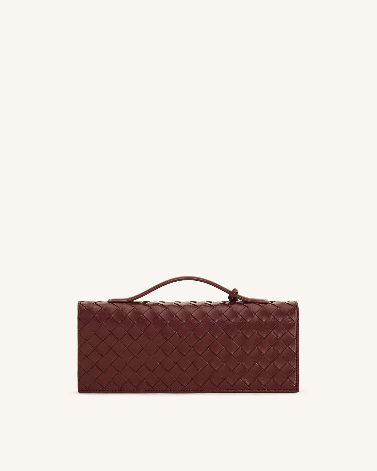 JWPE - Celeste Woven Textured Envelope Top Handle Bag - Burgundy
