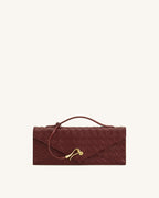 JWPE - Celeste Woven Textured Envelope Top Handle Bag - Burgundy