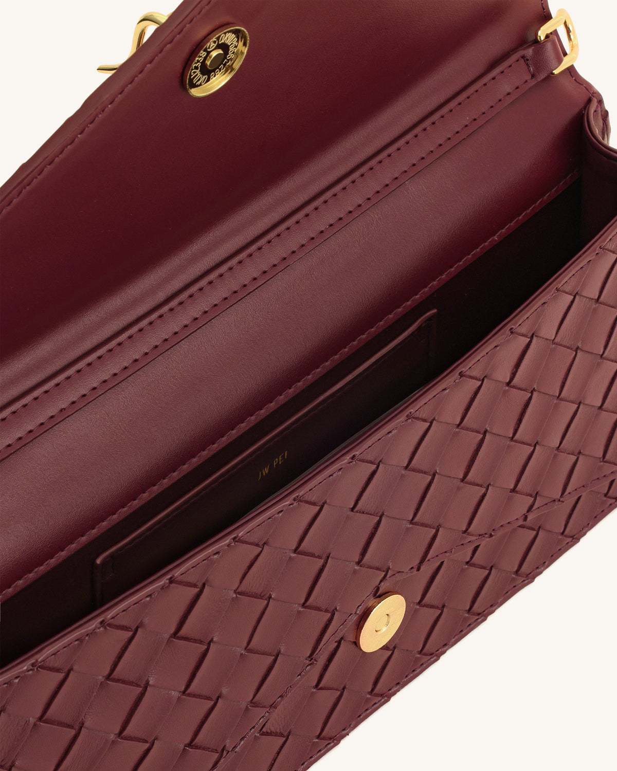 JWPE - Celeste Woven Textured Envelope Top Handle Bag - Burgundy