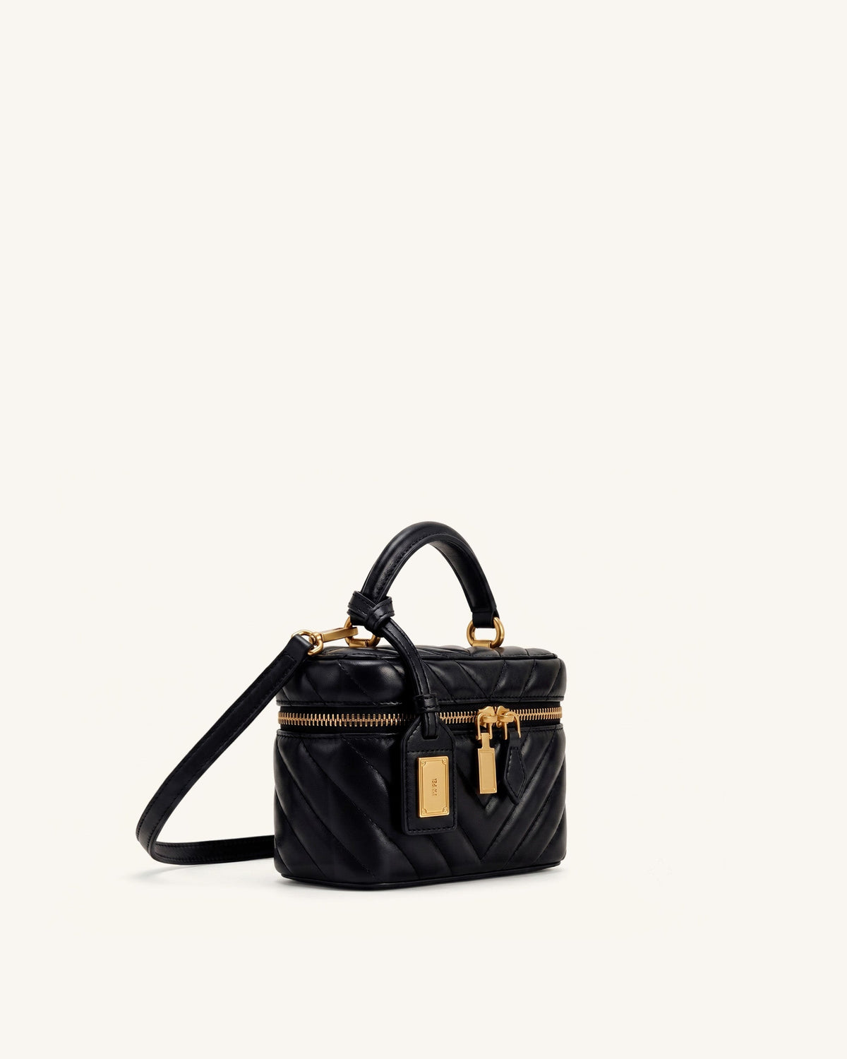 JWPE - Cleo Box Shape Top Handle Bag - Charcoal Black