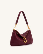 JWPE - Jayla Metal Pendant Embellished Shoulder Bag - Burgundy