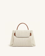 JWPE - Rhea Small Double Buckle Shoulder Bag - Brown Canvas