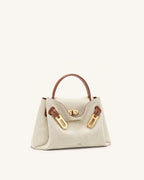 JWPE - Rhea Small Double Buckle Shoulder Bag - Brown Canvas