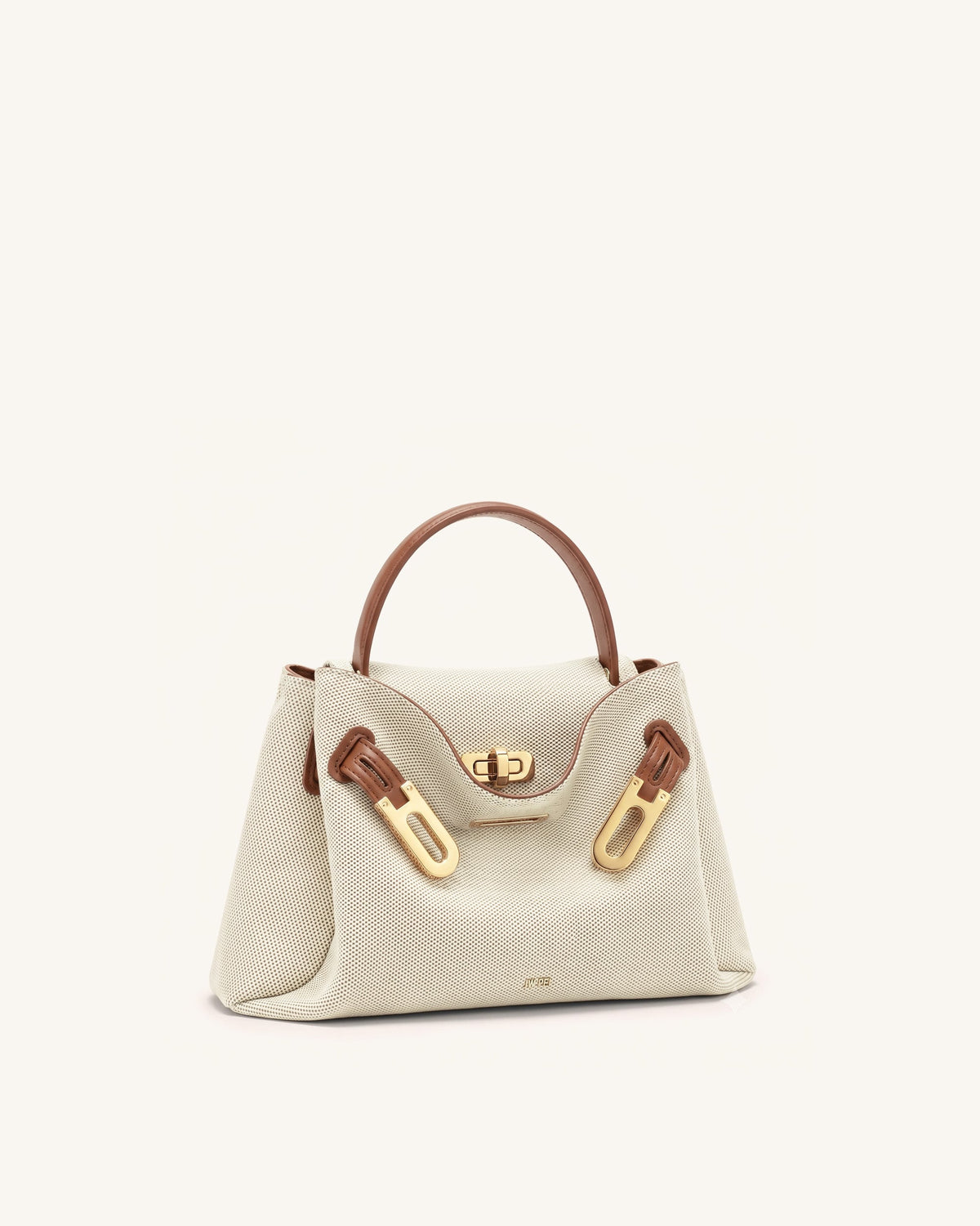 JWPE - Rhea Small Double Buckle Shoulder Bag - Brown Canvas