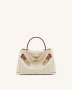 JWPE - Rhea Small Double Buckle Shoulder Bag - Brown Canvas