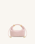 JWPE - Ellie Faux Suede Metal Ring Embellished Top Handle Bag - Pink