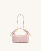 JWPE - Ellie Faux Suede Metal Ring Embellished Top Handle Bag - Pink