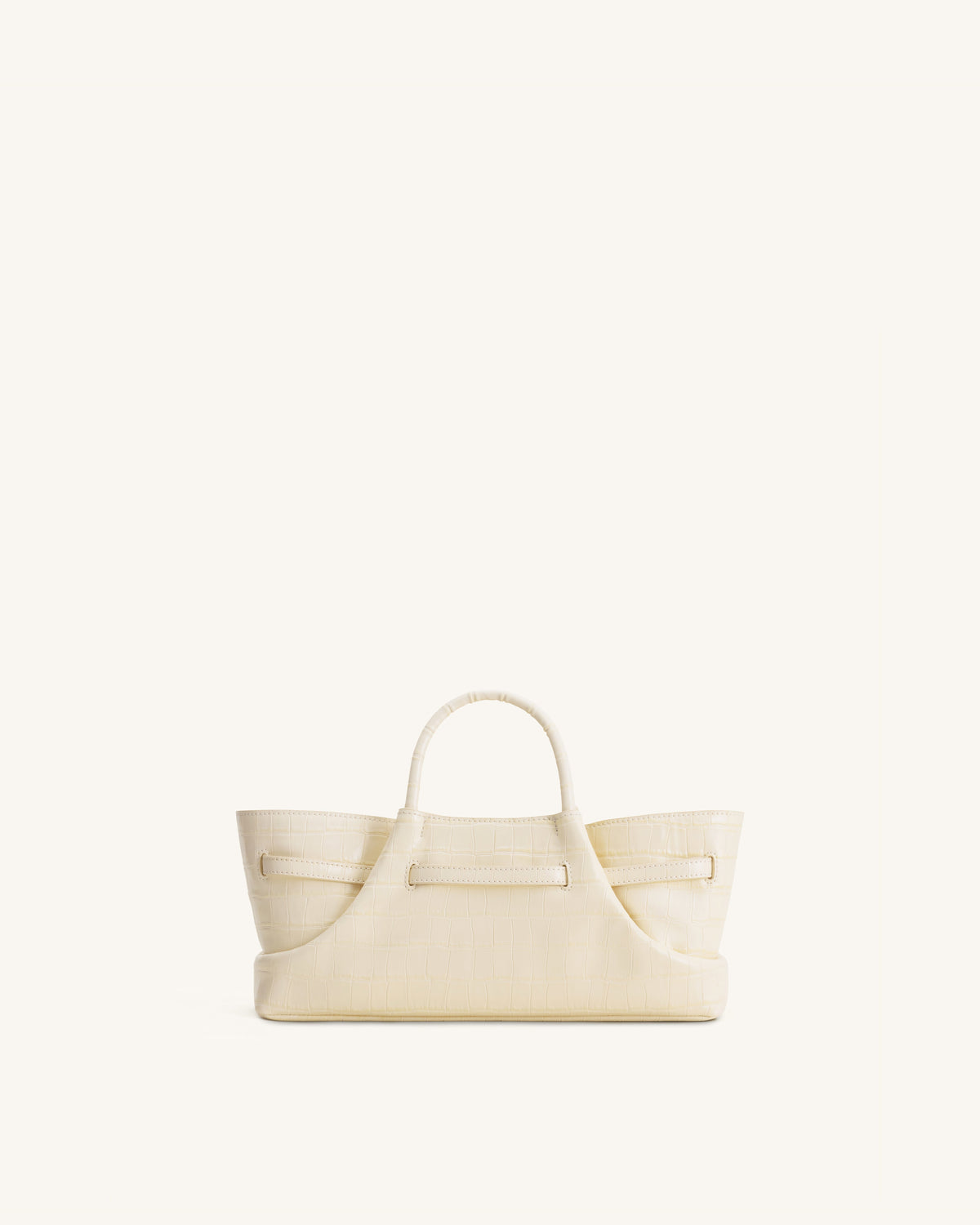 JWPE - Maeve Dachshund Metal Charm Tote Bag - Ivory Croc
