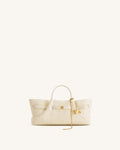 JWPE - Maeve Dachshund Metal Charm Tote Bag - Ivory Croc