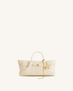JWPE - Maeve Dachshund Metal Charm Tote Bag - Ivory Croc