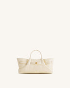 JWPE - Maeve Dachshund Metal Charm Tote Bag - Ivory Croc