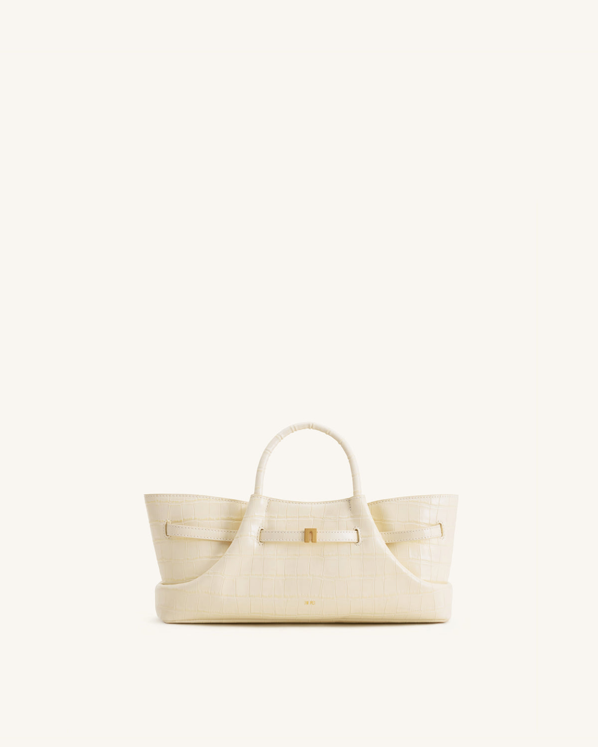 JWPE - Maeve Dachshund Metal Charm Tote Bag - Ivory Croc