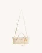 JWPE - Maeve Dachshund Metal Charm Tote Bag - Ivory Croc