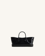 JWPE - Maeve Dachshund Metal Charm Tote Bag - Black Croc