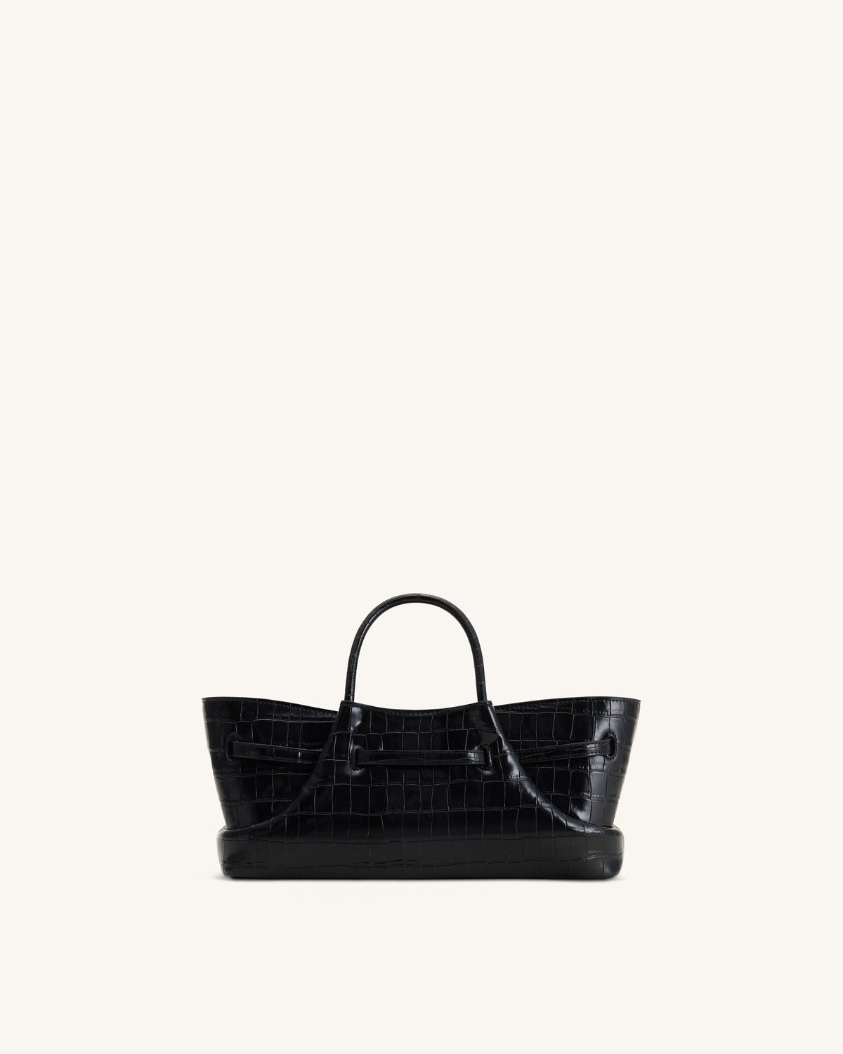 JWPE - Maeve Dachshund Metal Charm Tote Bag - Black Croc