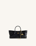 JWPE - Maeve Dachshund Metal Charm Tote Bag - Black Croc