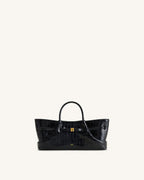 JWPE - Maeve Dachshund Metal Charm Tote Bag - Black Croc