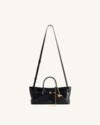 JWPE - Maeve Dachshund Metal Charm Tote Bag - Black Croc