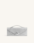 JWPE - Celeste Envelope Top Handle Bag - Silver Lizard Texture