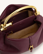 JWPE - Bruna Dachshund Metal Handle Top Handle Bag - Burgundy