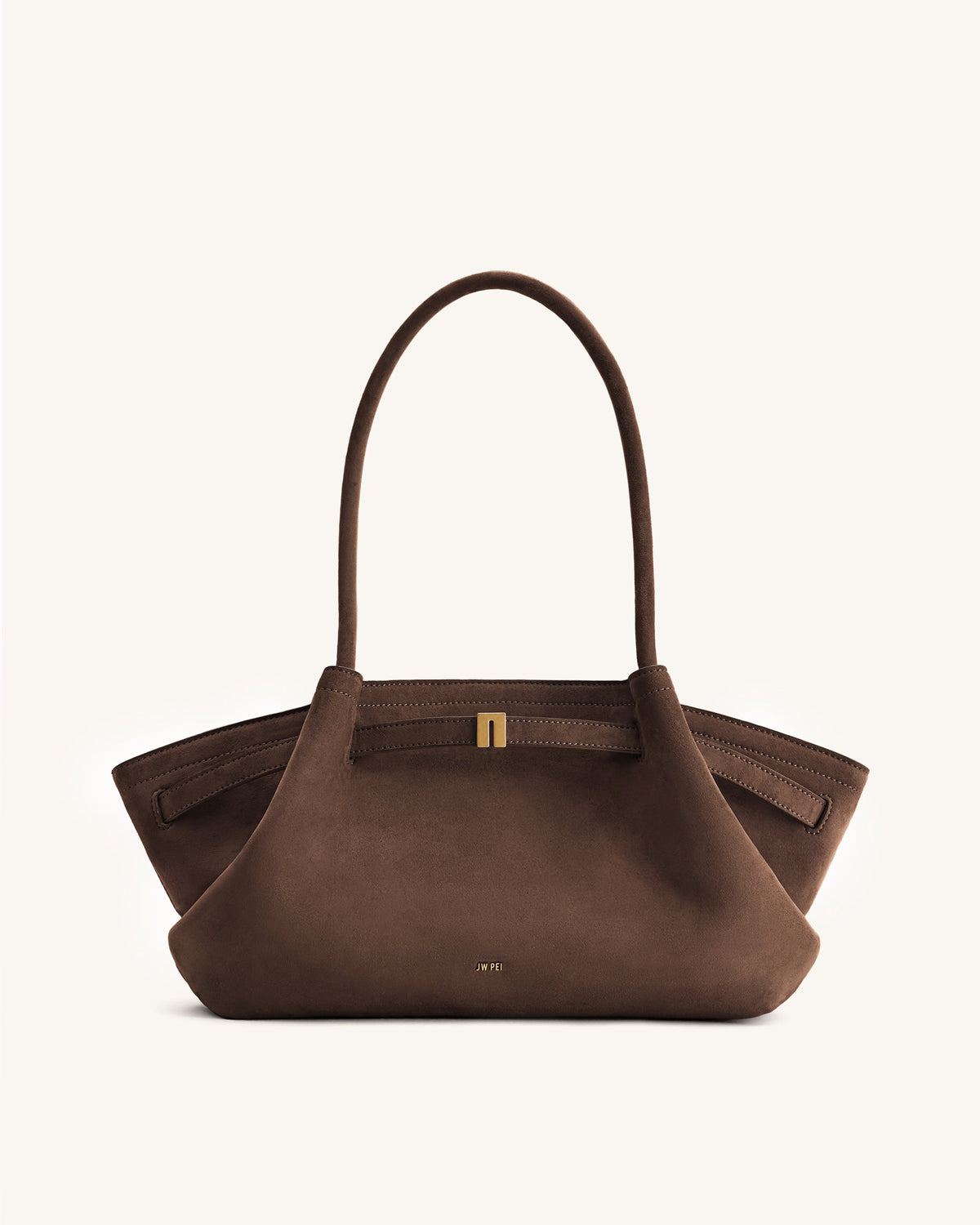 JWPE - Hana Wide Faux Suede Tote Bag - Dark Brown
