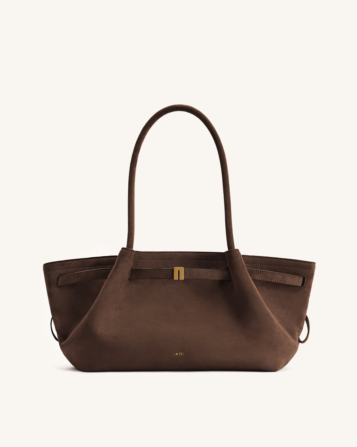 JWPE - Hana Wide Faux Suede Tote Bag - Dark Brown