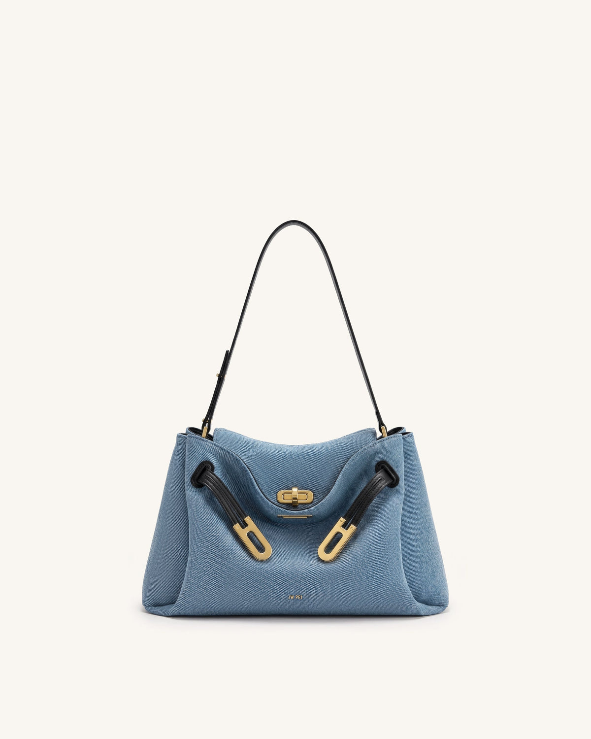 JWPE - Rhea Double Buckle Shoulder Bag - Light Blue Denim