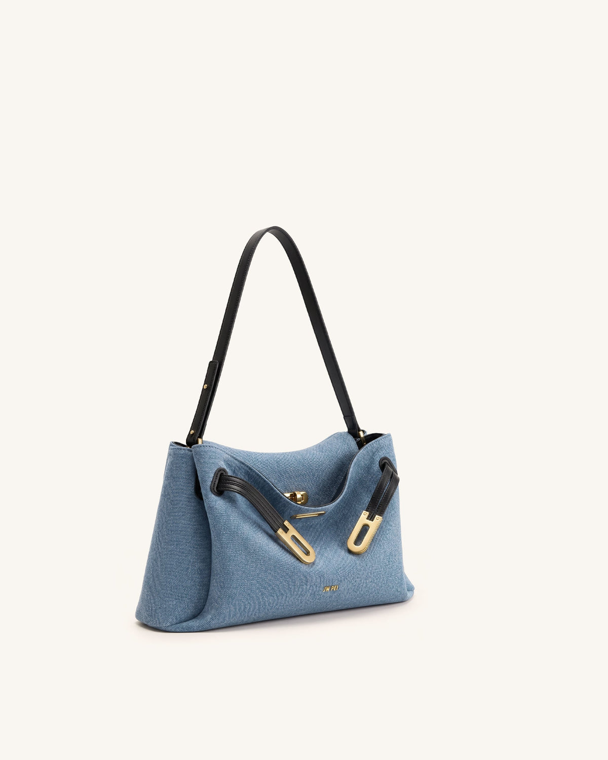 JWPE - Rhea Double Buckle Shoulder Bag - Light Blue Denim