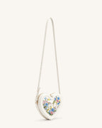 JWPE - Arlene Embroidered Heart Shape Crossbody Bag - Ivory White