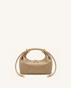 JWPE - Ellie Metal Ring Embellished Top Handle Bag - Brown Apricot