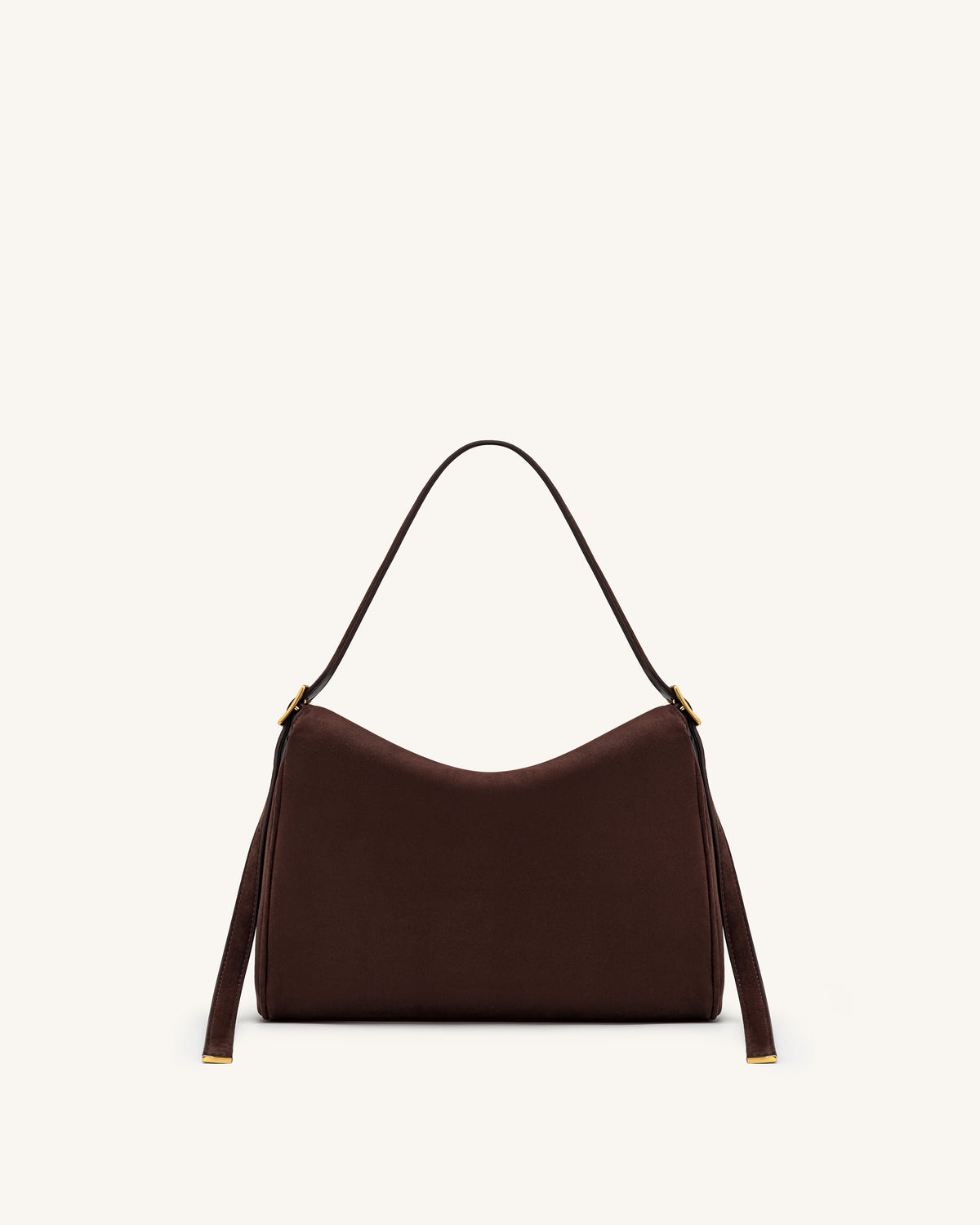 JWPE - Elowen Faux Suede Flap Shoulder Bag - Dark Brown