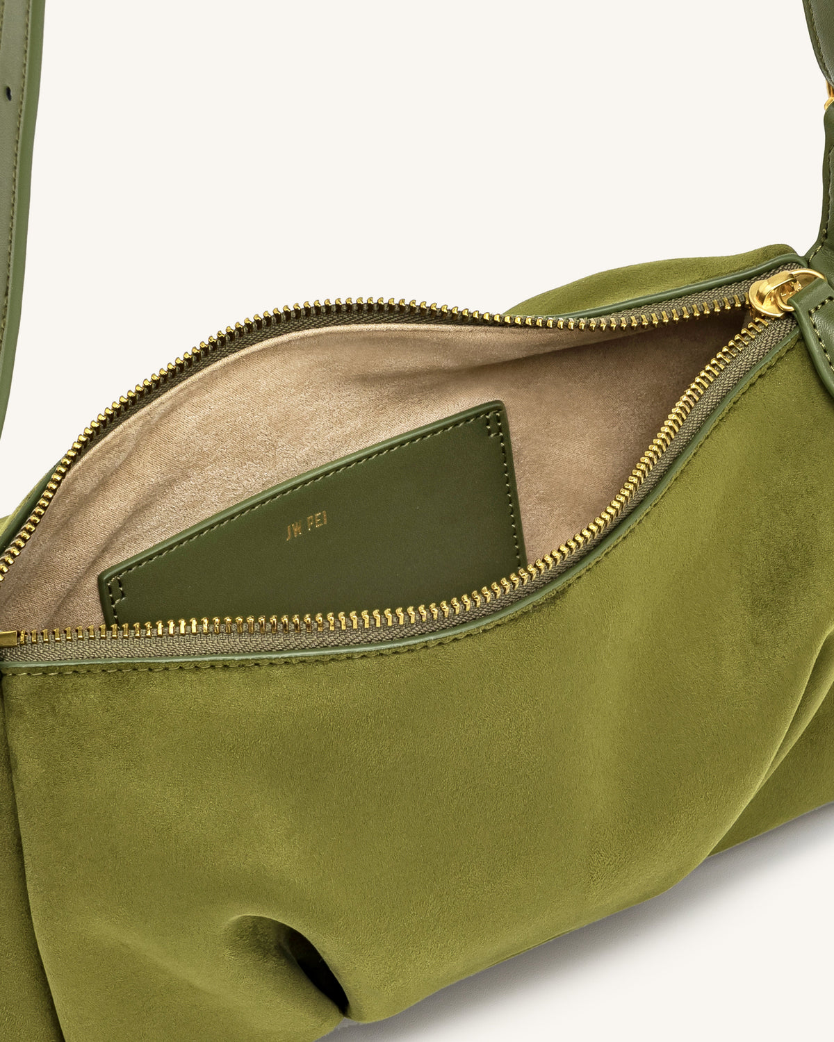 JWPE - Loriette Faux Suede Crossbody Bag - Olive Green