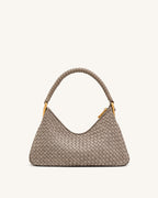 JWPE - Lorena Woven Faux Suede Shoulder Bag - Stone Taupe
