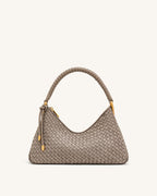JWPE - Lorena Woven Faux Suede Shoulder Bag - Stone Taupe