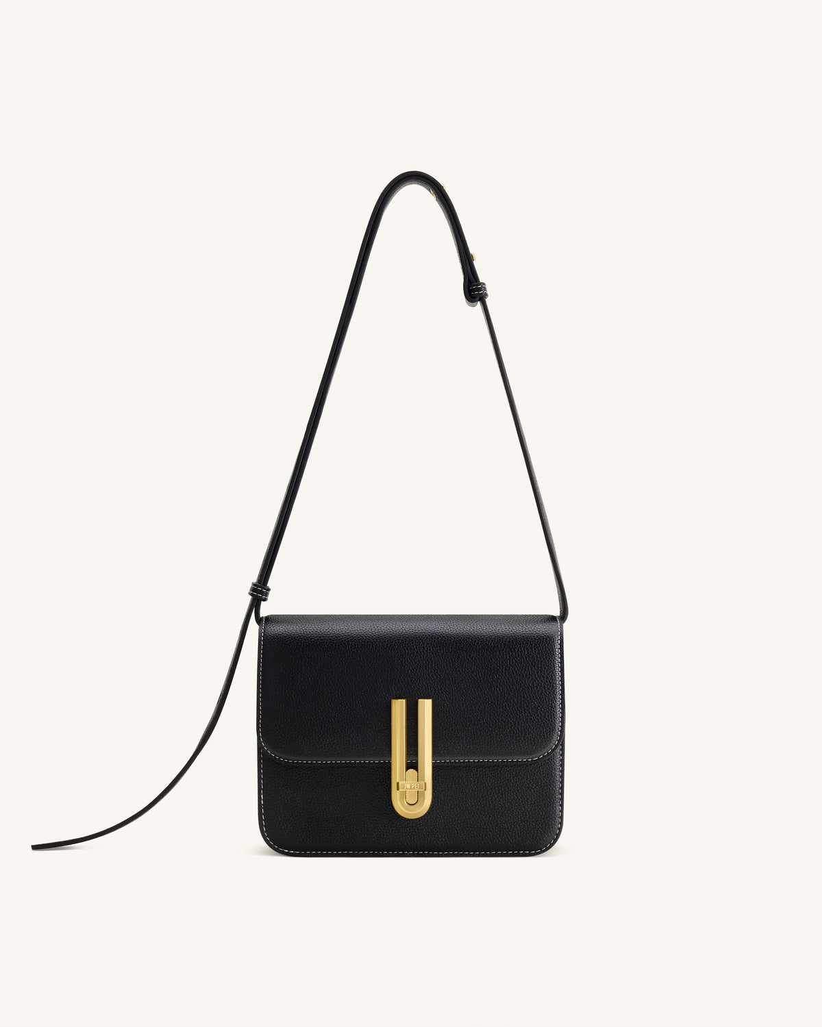 JWPE - Evania Lock Pebbled Shoulder Bag - Black