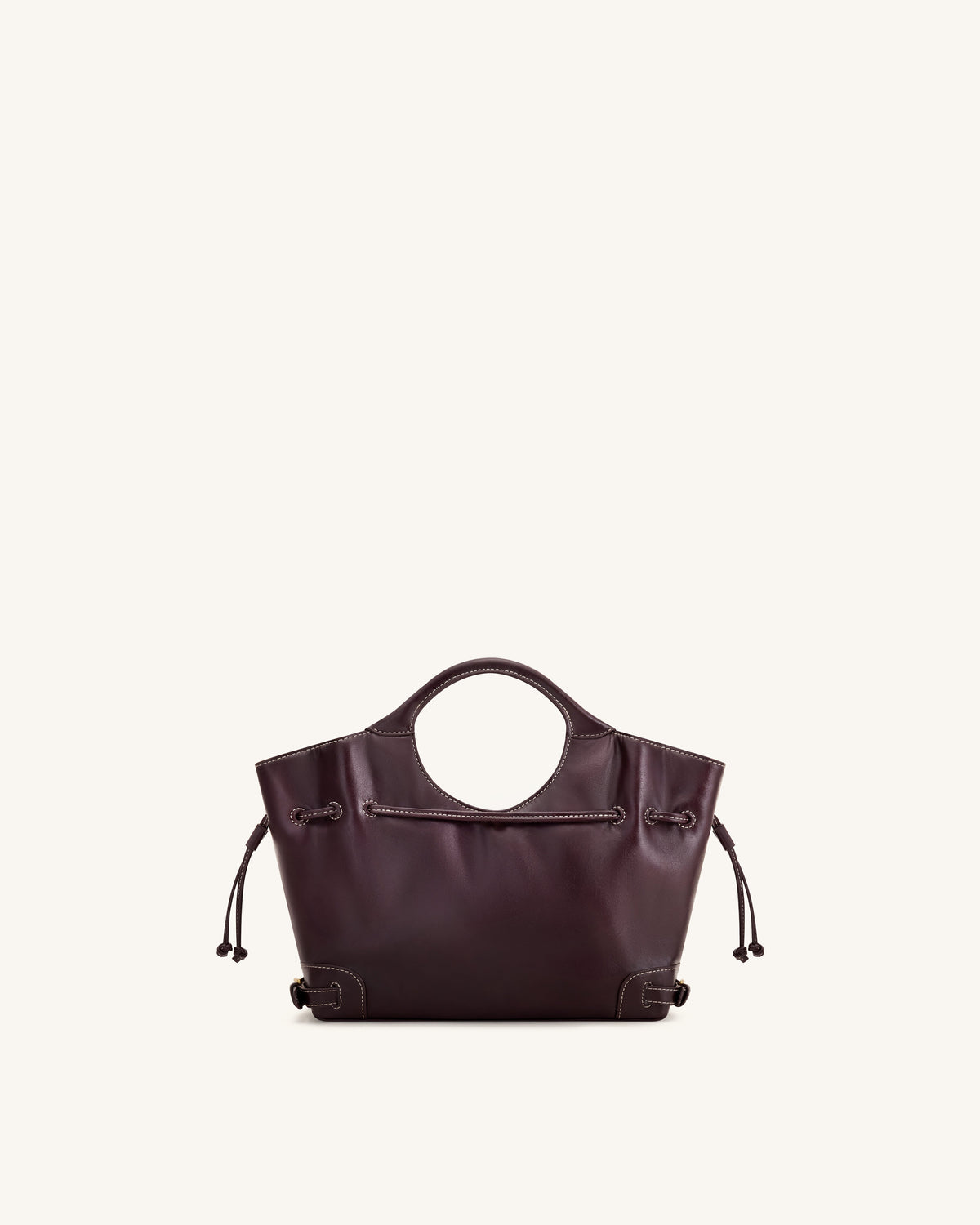 JWPE - Virelle Waxed Vegan Leather Drawstring Tote Bag - Burgundy