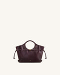 JWPE - Virelle Waxed Vegan Leather Drawstring Tote Bag - Burgundy