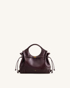JWPE - Virelle Waxed Vegan Leather Drawstring Tote Bag - Burgundy