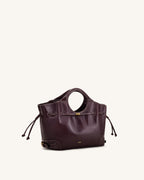JWPE - Virelle Waxed Vegan Leather Drawstring Tote Bag - Burgundy