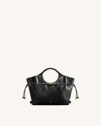 JWPE - Virelle Waxed Vegan Leather Drawstring Tote Bag - Black