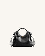 JWPE - Virelle Waxed Vegan Leather Drawstring Tote Bag - Black