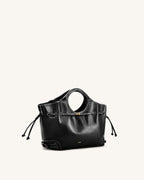 JWPE - Virelle Waxed Vegan Leather Drawstring Tote Bag - Black