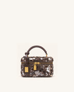 JWPE - Cleo Metallic Sequin Box Shape Top Handle Bag - Brown