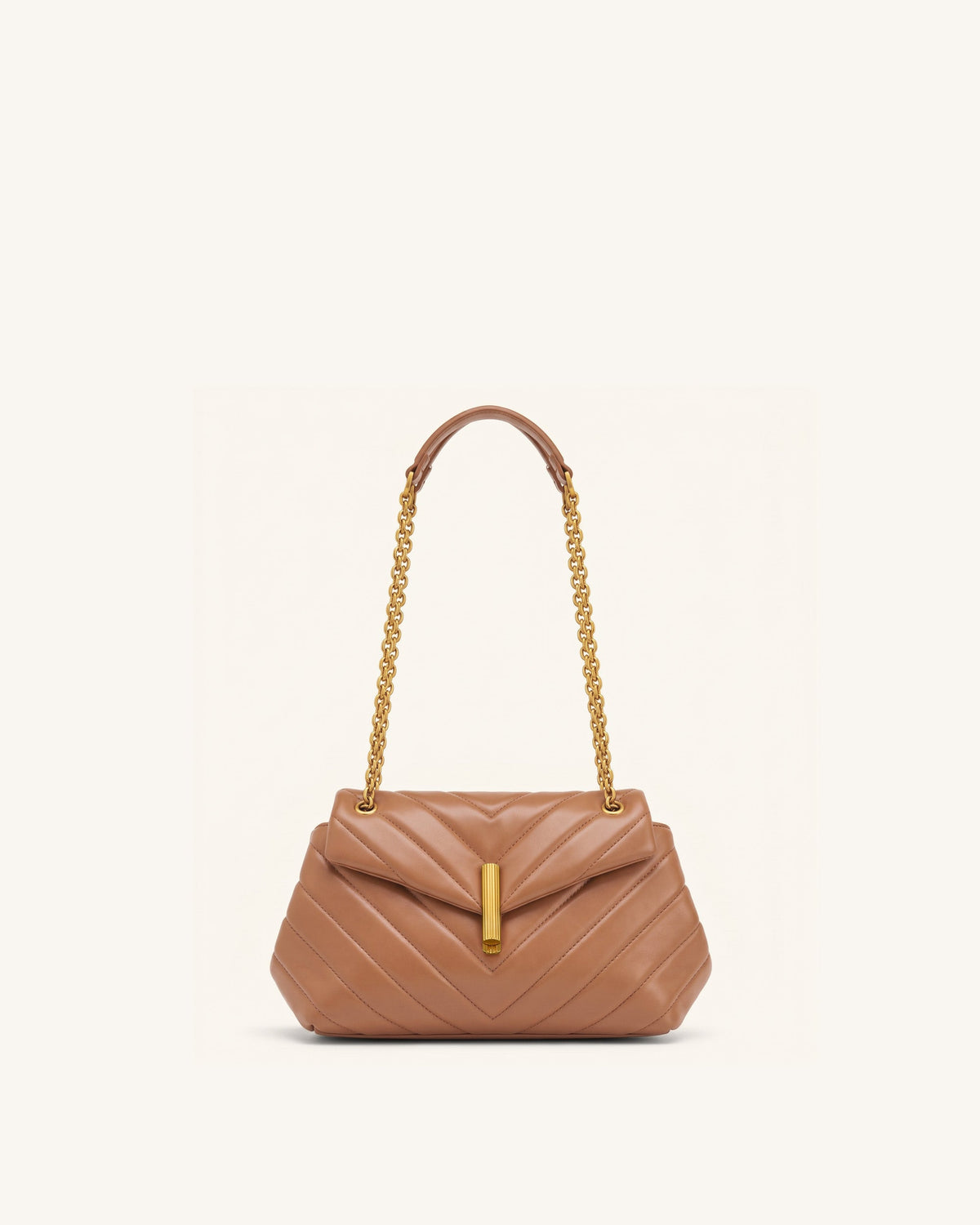 JWPE - Valerie Quilted Chain Flap Shoulder Bag - Caramel Brown