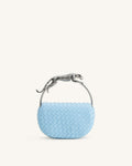JWPE - Ione Woven Leopard Shaped Top Handle Bag - Light Blue