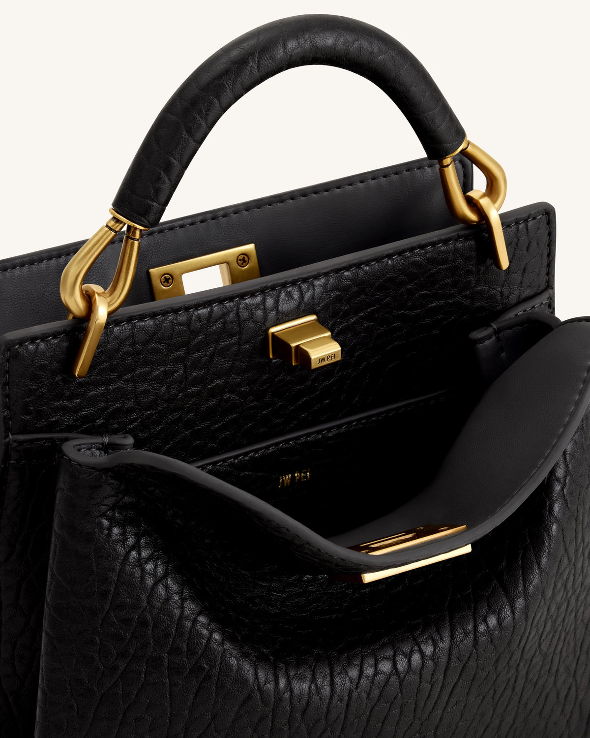 JWPE - Lucia Elephant-Effect Top Handle Bag - Black