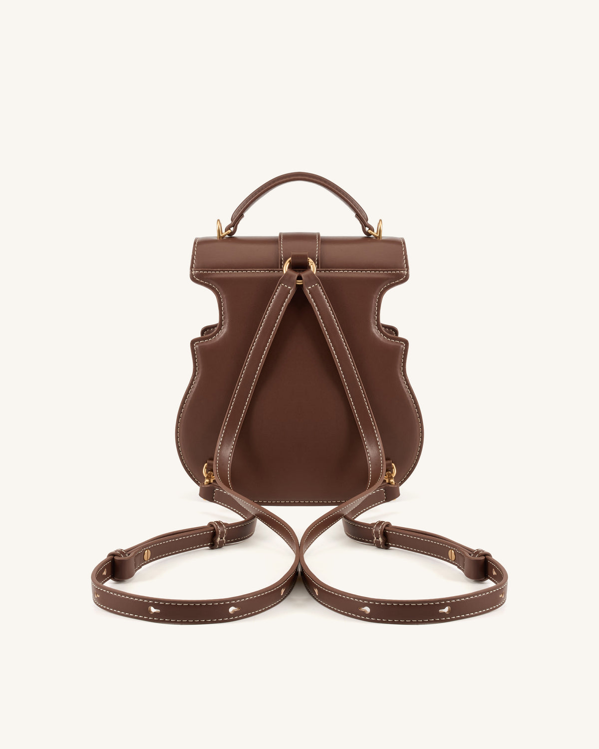 JWPE - Violin Shape Top Handle Bag - Dark Brown
