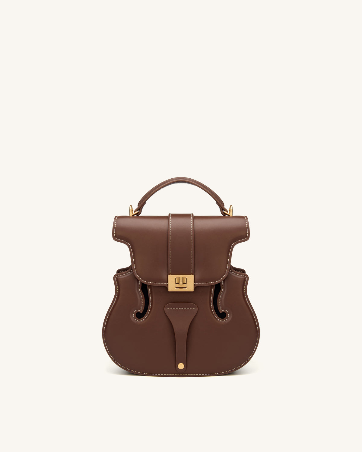 JWPE - Violin Shape Top Handle Bag - Dark Brown