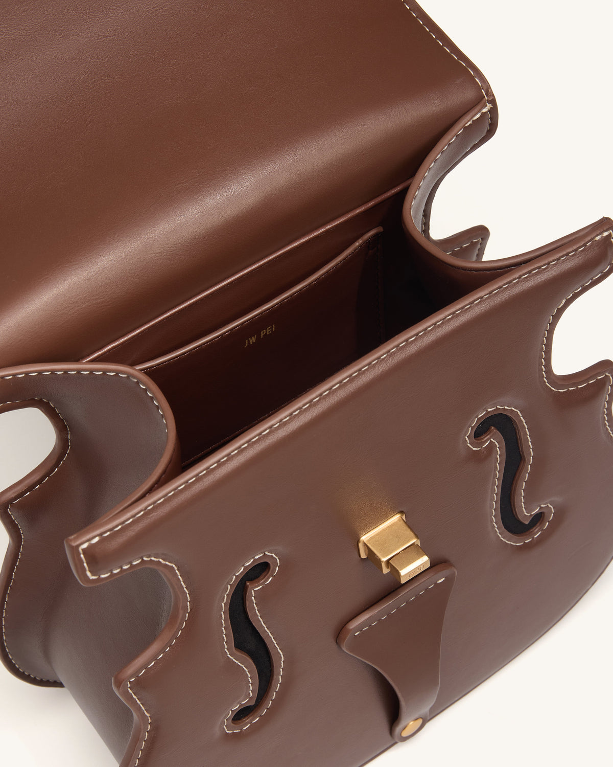 JWPE - Violin Shape Top Handle Bag - Dark Brown